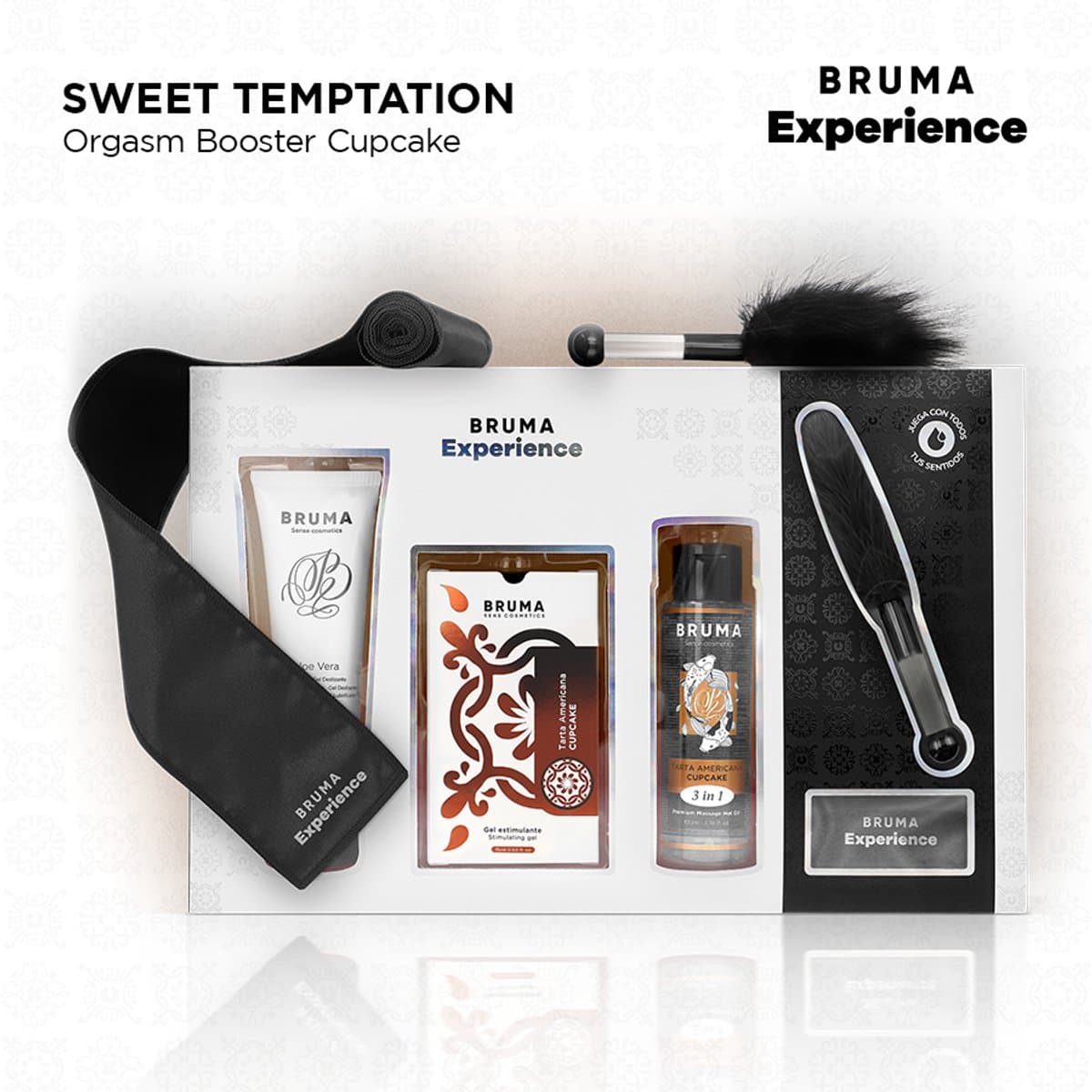 BRUMA XPERIENCE - ZOETE AMERIKAANSE TAART VERLEIDINGSKIT MET ORGASMEVERSTERKER | EROTISCHE GESCHENKSETS | BONDAGE | CADEAU VOOR MANNEN | CADEAU VOOR KOPPELS | CADEAU VOOR VROUWEN — afbeelding 1