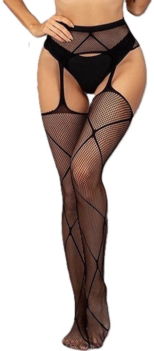 Erotische Erotische Panty Met Open Heupen I Jarretel I Lingerie II Sexy Erotisch Ondergoed I Open kruis I One Size I Zwart — afbeelding 1