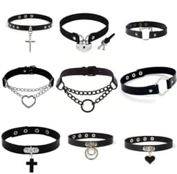 Choker ketting hart – Gothic PU-leer Halsketting – Verstelbaar – Geschikt voor 40 cm hals — thumbnail 3