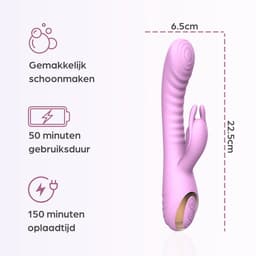 Sinsaa Rabbit Vibrator voor Vrouwen - Tarzan Vibrator met 10 Vibratiesnelheden - G-Spot & Clitoris Stimulator - 5 Klopsnelheden - Dildo - Vibrators - Seksspeeltjes voor Koppels - Sex Toys voor Vrouwen - Inclusief glijmiddel — thumbnail 7