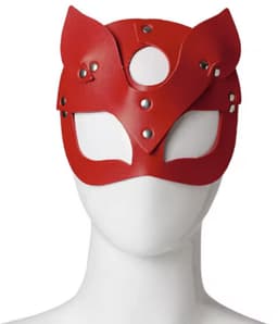 CHPN - Sex masker - Sexy cosplay masker - Pu lederen Masker - Sexy masker - Rollenspel masker - Rood - PU Leer - Kat - Sexy - Erotisch masker - Harnas - Meesteres - Verstelbaar met gesp — thumbnail 1