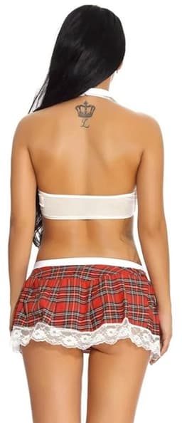 Sexy Schoolgirl Outfit I Schoolmeisje Uniform I Schoolmeisje Kostuum I Sexy Schoolmeisje Lingerie I Rood/Wit | One Size (S/M) — thumbnail 4
