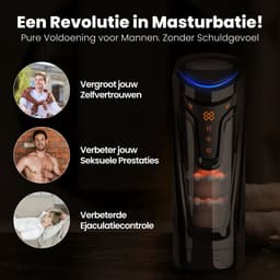 PureVibe® Pleasure Pulse V2 - Automatische Masturbator voor Man - Blowjob Simulator met Warmtefunctie - 18 Standen - Pocket Pussy - Seksspeeltjes voor Mannen - Zwart — thumbnail 2