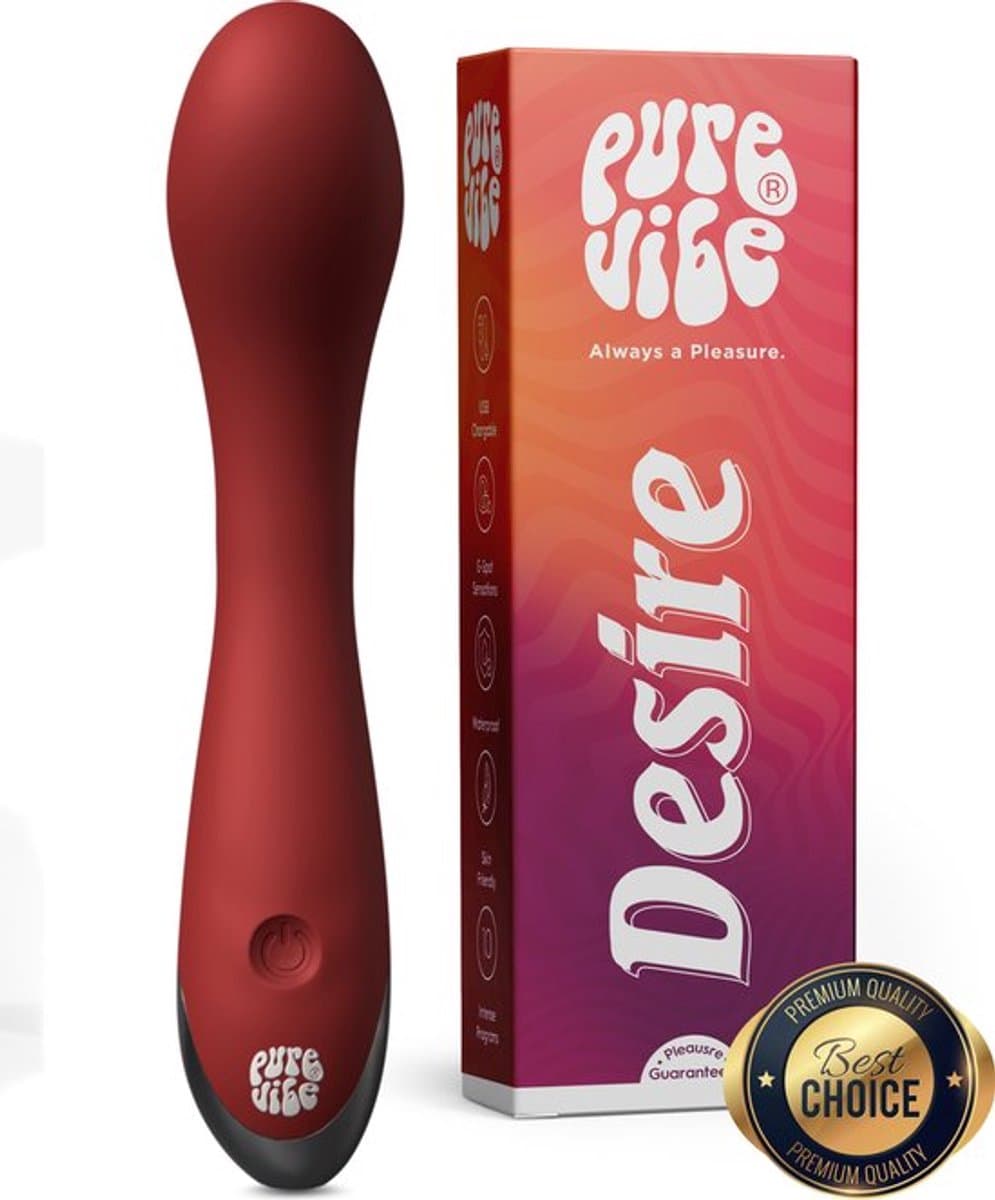 PureVibe Desire G-spot vibrator voor vrouwen met krachtige stimulatie – dildo – vibrators – sex toys – seksspeeltjes – voor haar | Bordeaux Rood — afbeelding 1