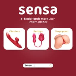Sensa 3 in 1 Roos Vibrator - Bef simulator - G Spot & Clitoris & Stimulator - Sex Toys voor Vrouwen & Koppels - Seksspeeltjes - Tarzan Dildo - Rood — thumbnail 7