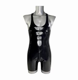 Latex rubberen bodysuit - Open kruis en billen functie - Rits - 100% Latex - Jumpsuit — thumbnail 1