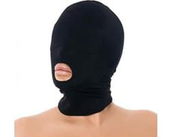 Rimba Bondage Play - Hood - Hoofdmasker Uit Elastische Stof Met Open Mond - Zwart