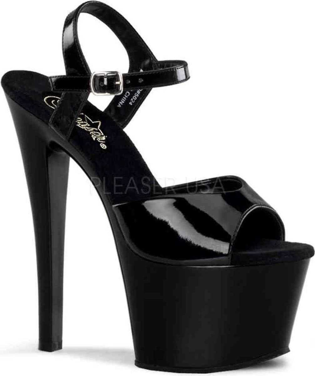 Pleaser - SKY-309 Sandaal met enkelband, Paaldans schoenen - Paaldans schoenen - 37 Shoes - Zwart — afbeelding 1