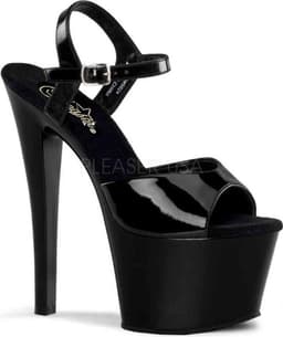 Pleaser - SKY-309 Sandaal met enkelband, Paaldans schoenen - Paaldans schoenen - 37 Shoes - Zwart — thumbnail 1