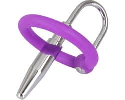 You2Toys – Stalen Dilator Penis Plug met Siliconen Eikel Ring voor de Gewillige Onderdaan - Zilver