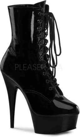 Pleaser - DELIGHT-1020 Plateau Laarzen - US 8 - 38 Shoes - Zwart — thumbnail 1