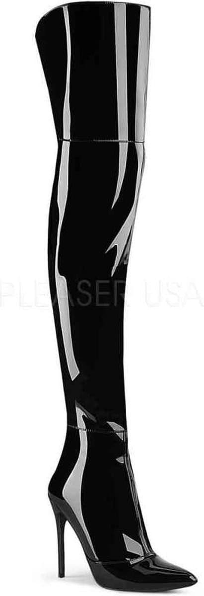 Pleaser - COURTLY-3012 Overknee laarzen - US 14 - 45 Shoes - Zwart — afbeelding 1