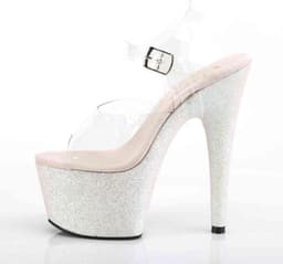 Pleaser - ADORE-708HMG Sandaal met enkelband, Paaldans schoenen - Paaldans schoenen - 36 Shoes - Roze/Transparant — thumbnail 3