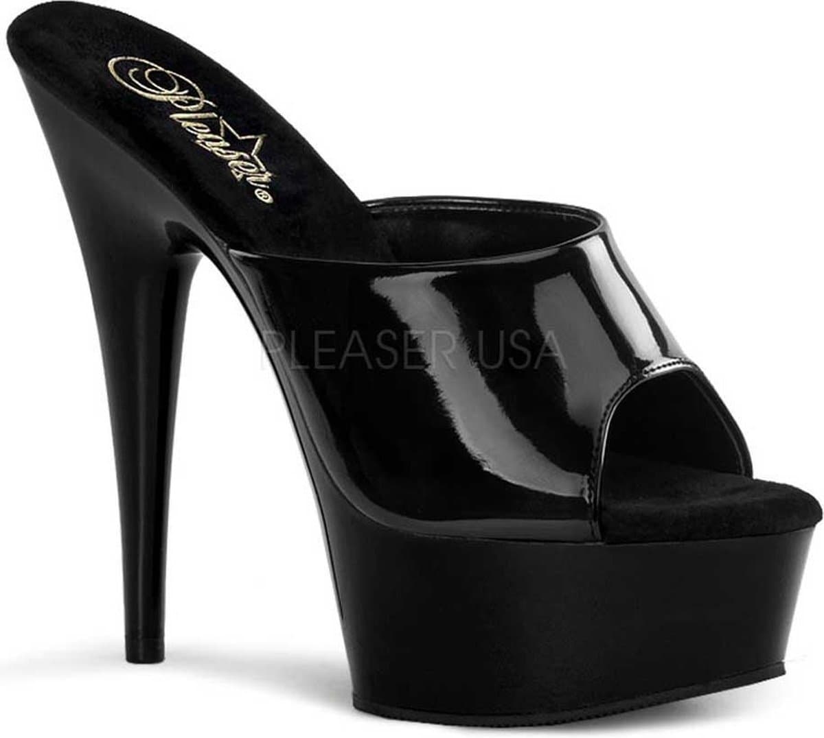 Pleaser - DELIGHT-601 Muiltjes - Paaldans schoenen - 43 Shoes - Zwart — afbeelding 1