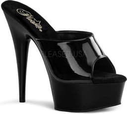 Pleaser - DELIGHT-601 Muiltjes - Paaldans schoenen - 43 Shoes - Zwart — thumbnail 1