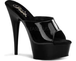 Pleaser - DELIGHT-601 Muiltjes - Paaldans schoenen - 43 Shoes - Zwart