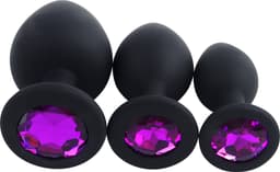 Banoch - Buttplug Penumbra Deep Purple Large - Siliconen buttplug Zwart - kristal - Paars — thumbnail 4