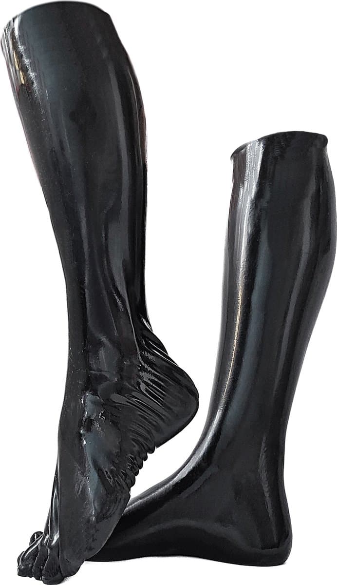 BamBella® - Latex sokken kousen - voetfetisj voeten fetish - erotisch Rubber sok voet halflang — afbeelding 1