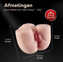 Quick Relief Juicy™ - Masturbator Large - Pocket Pussy - Grote Kont - Realistische Vagina & Anus - Seks Toy voor Mannen - 5 kg — thumbnail 2
