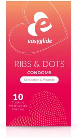 EasyGlide - Ribs and Dots Condooms - Condooms met Glijmiddel - 10 stuks — thumbnail 8