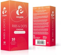 EasyGlide - Ribs and Dots Condooms - Condooms met Glijmiddel - 10 stuks — thumbnail 6