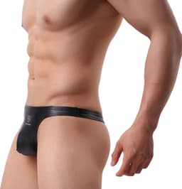 PU Lederen porno slip heren - Lage taille - Mini string - Erotisch ondergoed - Aansluitend — thumbnail 3