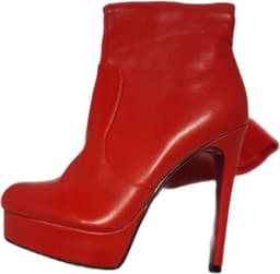 SHANGURETTI- EROTIC LAARS-RED-LEDERLOOK-HAK10CM-40 — thumbnail 3