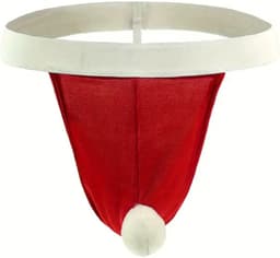 kerst string heren fluweel wit bolletje lingerie mannen — thumbnail 2