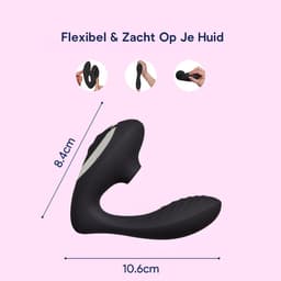 Eva® Queen Pro - Vibrator voor Vrouwen - Luchtdruk Sex Toy - G-Spot Stimulator & Clitoris Satisfyer - Seksspeeltjes voor Koppels - Dildo Vibrator - Realistisch - Sex Toys voor Vrouwen - Cadeau voor vrouw - Obsidian Black — thumbnail 3