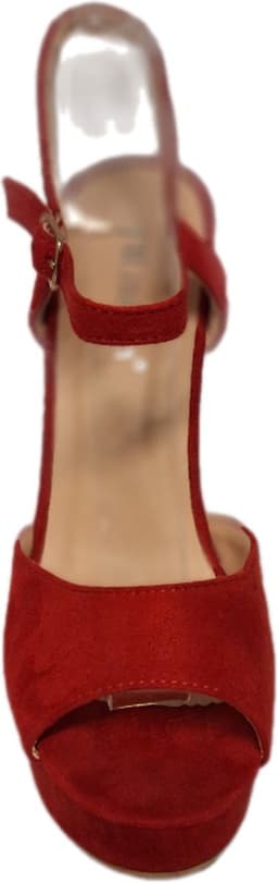 CH.CREATIONS-EROTISCHE PUMP-SUEDELOOK-RED-PLATEUZOOL 3CM/HAK12CM-38 — thumbnail 1