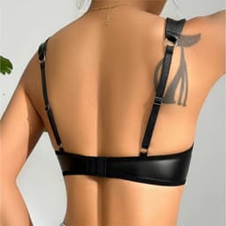 Wetlook Push-up BH – Sexy Lingerie voor Vrouwen – Verstelbare Bandjes – Glanzend Kunstleer — thumbnail 2