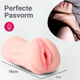 Rosebay - 2-1 Mond & Pussy Masturbator - Masturbator voor Man - Pocket Pussy - Sex Toys voor Mannen - Wit - Met Opbergzakje — thumbnail 3