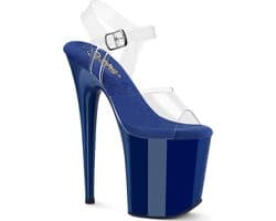 Pleaser - FLAMINGO808 Sandaal met enkelband, Paaldans schoenen - US 11 - 41 Shoes - Blauw
