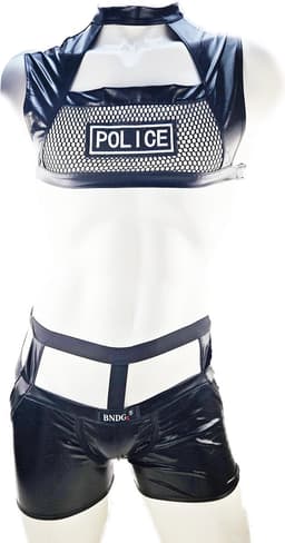 BNDGx® Sexy Cosplay Rollenspel kleding - Onesize - outfit heren Politie zwart wit set — thumbnail 2