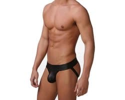 PU Lederen G-string heren - Open billen - Erotische slip - Ondergoed - BDSM
