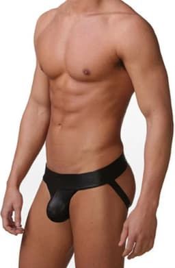 PU Lederen G-string heren - Open billen - Erotische slip - Ondergoed - BDSM — thumbnail 1