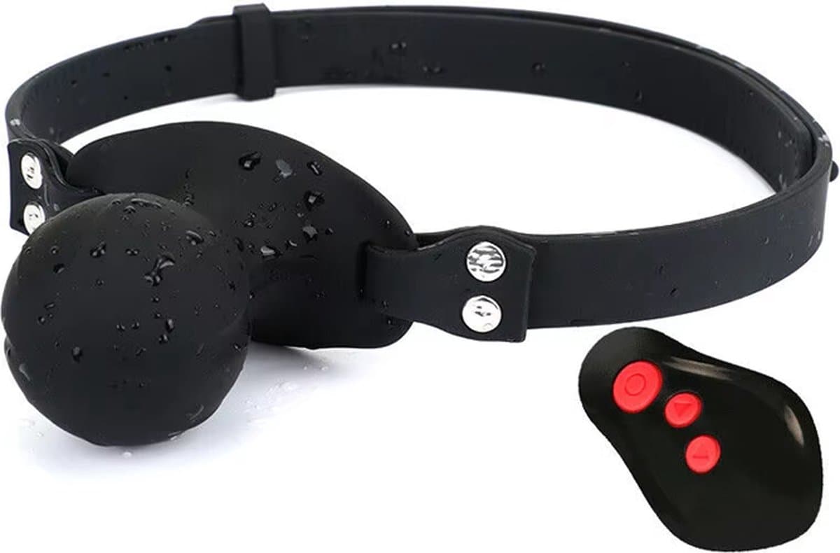 E-stim vibrerende mond gag - Elektrische schokjes - Remote control - Siliconen gag bal - Verstelbaar — afbeelding 1