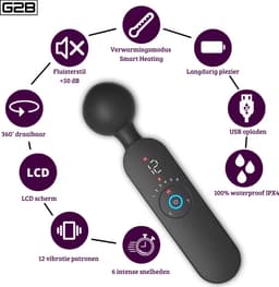 G2B® Premium Magic Wand Vibrator - Luxe Clitoris Stimulator - Vibrators voor Vrouwen & Koppels - Draadloos - Smart Heating - Waterproof - Fluisterstil & Discreet - Clitoris Zuiger - USB Oplaadbaar - Sex Toys Couples - Personal Massager — thumbnail 2