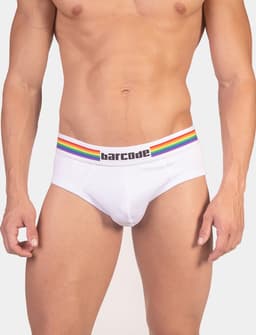 Barcode Berlin Backless Brief Pride White - MAAT L - Erotisch Heren Ondergoed - Slip voor Man - Sexy mannen Slip — thumbnail 2