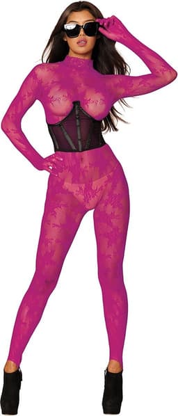 Bodystocking met Vingerhandschoenen Diamant - Plus Size - Azalea — thumbnail 1