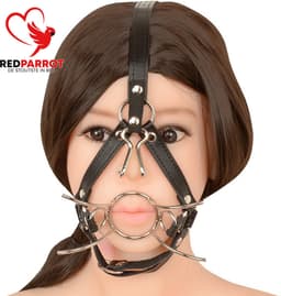 Hoofd Bondage met mond en neus Knevel - Gag - Harnas - Leder - BDSM — thumbnail 1
