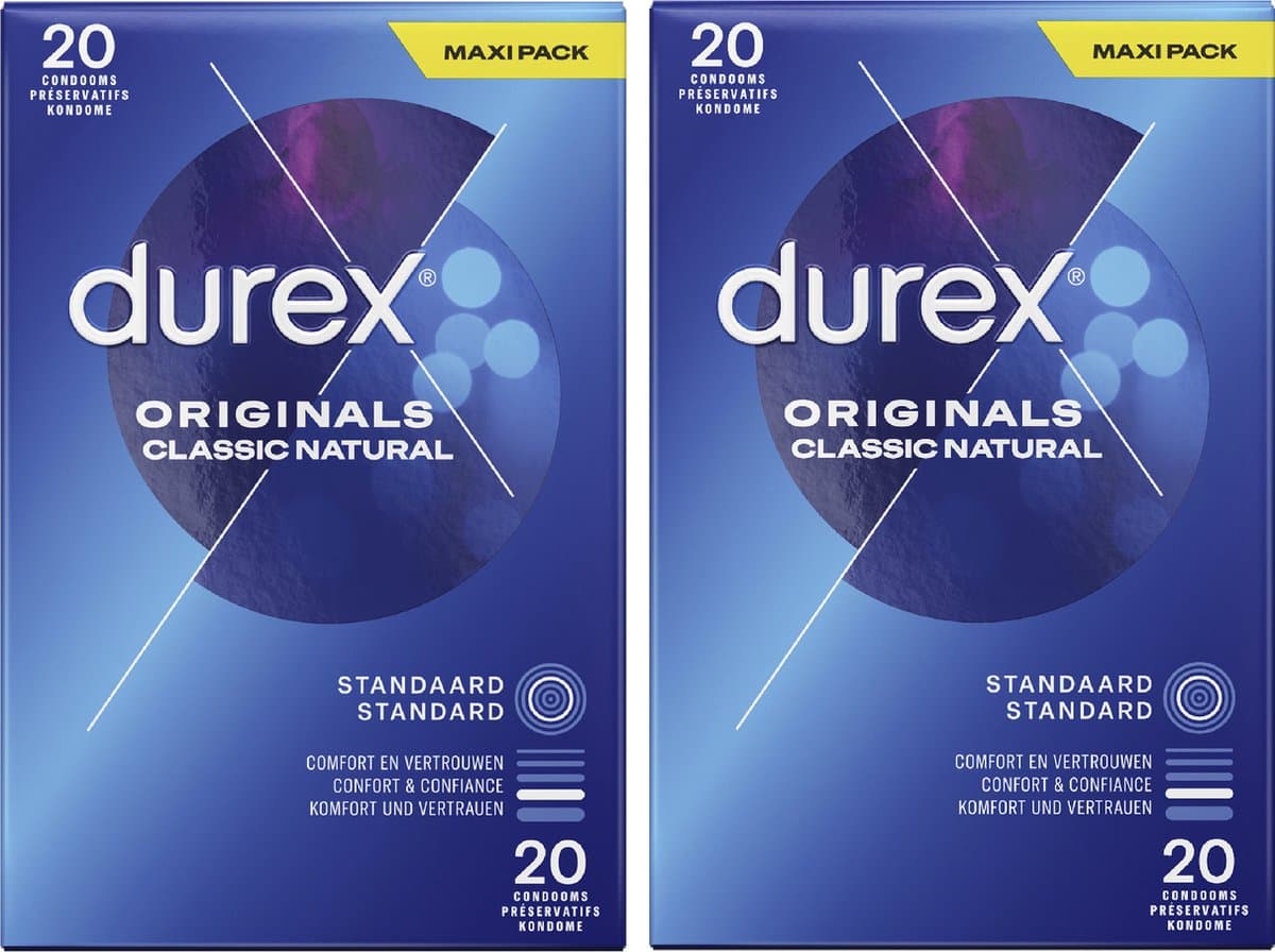 Durex Condooms Classic Natural 20st x2 - Cadeau voor man en vrouw — afbeelding 1