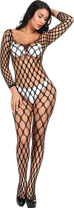 Zwarte sexy Lingerie set / uitdagende catsuit / one size body / porno lingerieset — thumbnail 3