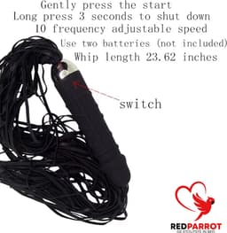 Vibrator Zweep - Zwart - 10 Vibratiestanden - Flogger - BDSM - 2 In 1 — thumbnail 4