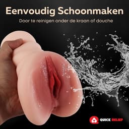 Quick Relief Amy™ - Masturbator - Pocket Pussy - Realistische 2 in 1 Vagina en Anus - Sex Toy voor Mannen - Roze — thumbnail 13