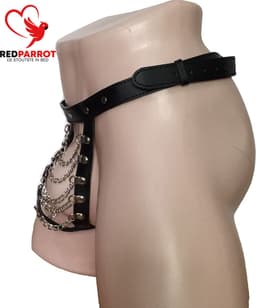 Ketting String - Leder - Kuisheid - Open kruis - Verstelbaar - BDSM - Erotisch — thumbnail 4