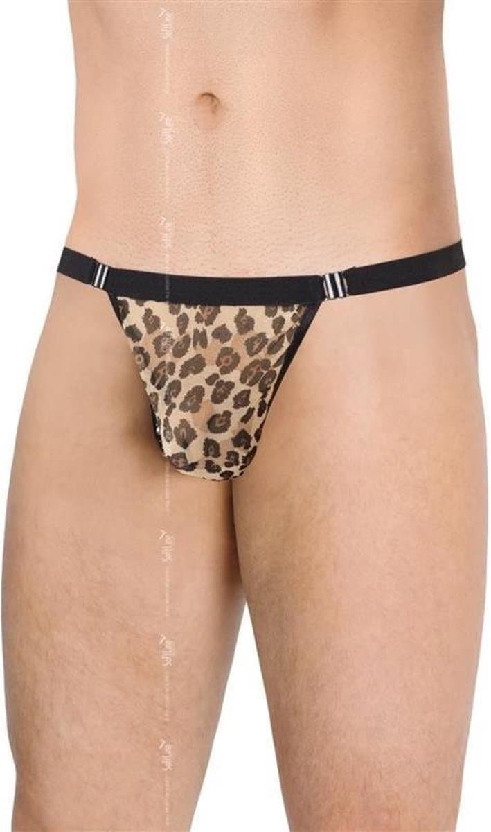 SoftLine Collection - Sexy transparente heren string met sluiting aan de zijkant panterprint S t/m L — afbeelding 1