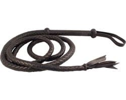 Arabische zweep 250 cm - leer - nylon - zwart