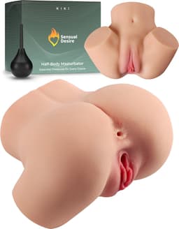 Sensual Desire® KIKI Masturbator voor Man - Pocket Pussy - 2-in-1 Vagina & Anus - Dubbele Tunnel - Sex Toys voor Mannen — thumbnail 1