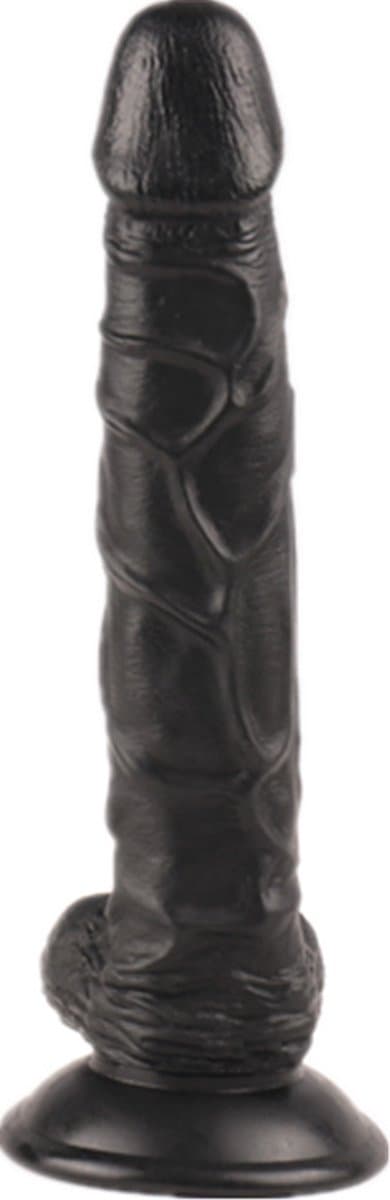Realistische Zwarte Dildo Met Zuignap En Balzak - 25 CM - Big Black Dildo - BBC - Ook Voor Anaal - Sex Toys Voor Vrouwen - Dildo Met Zuignap — afbeelding 1